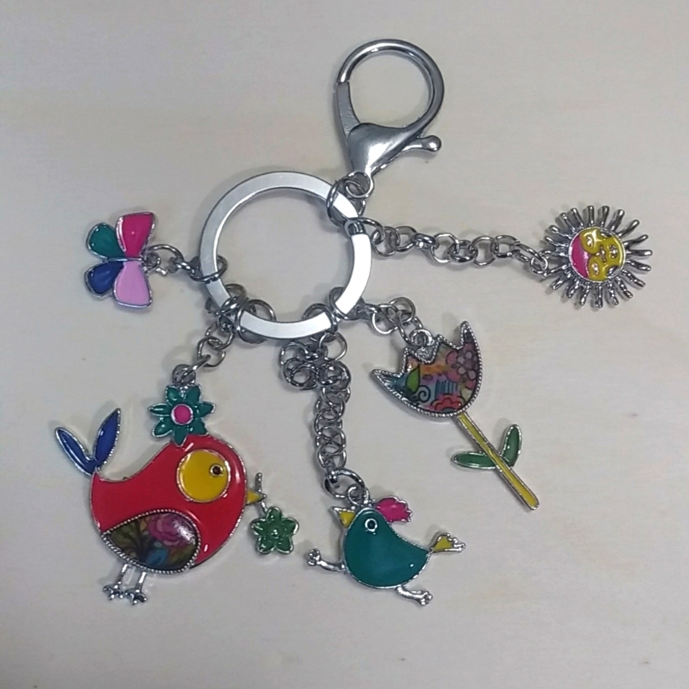 🐦 Colourful Bird Keyring / Purse Charm